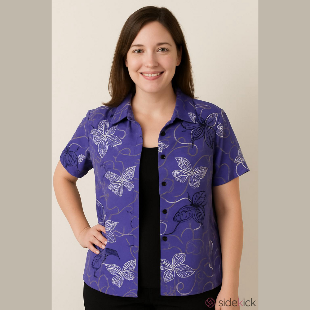 Coral Bay Large Purple & Black Cami & Blouse